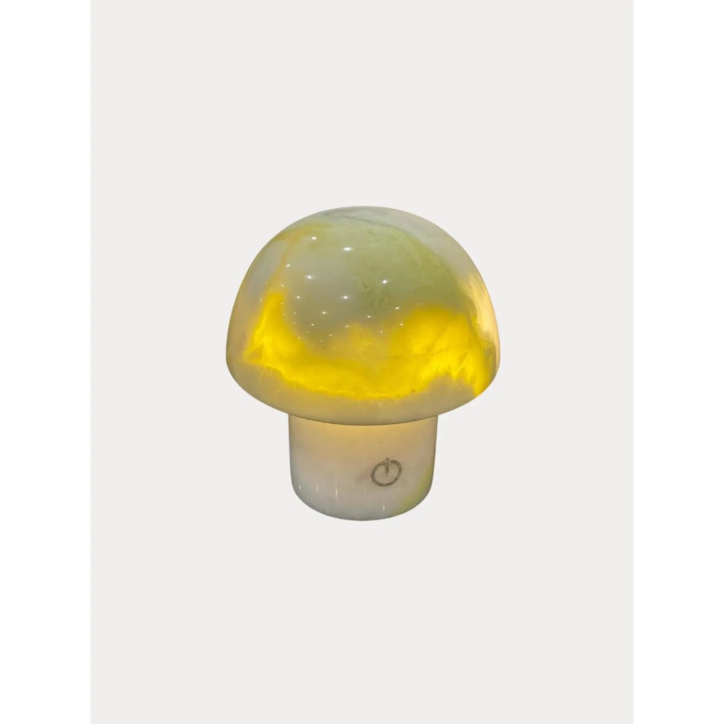 Green Onyx Mushroom Lamp – Natural Stone Night Light | Luxury Bedside Ambient Lamp Decor