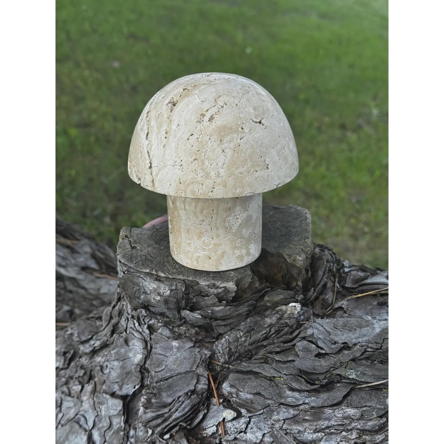 Beige travertine mushroom night light cancer zodiac lamp_Tree