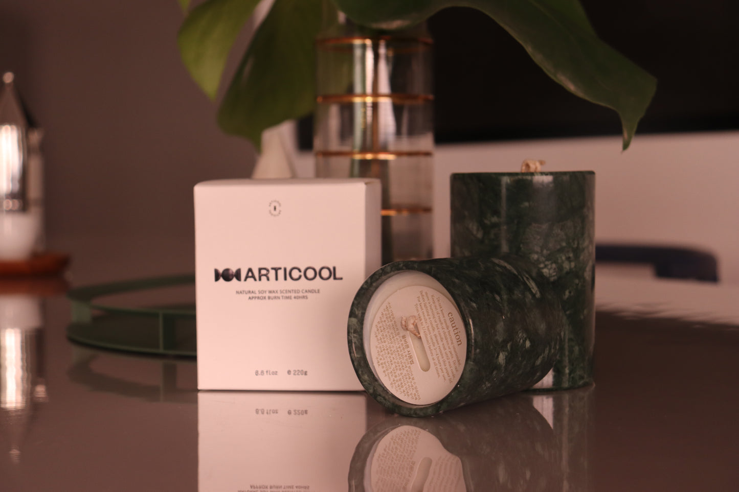 Dark Green Scented Candle