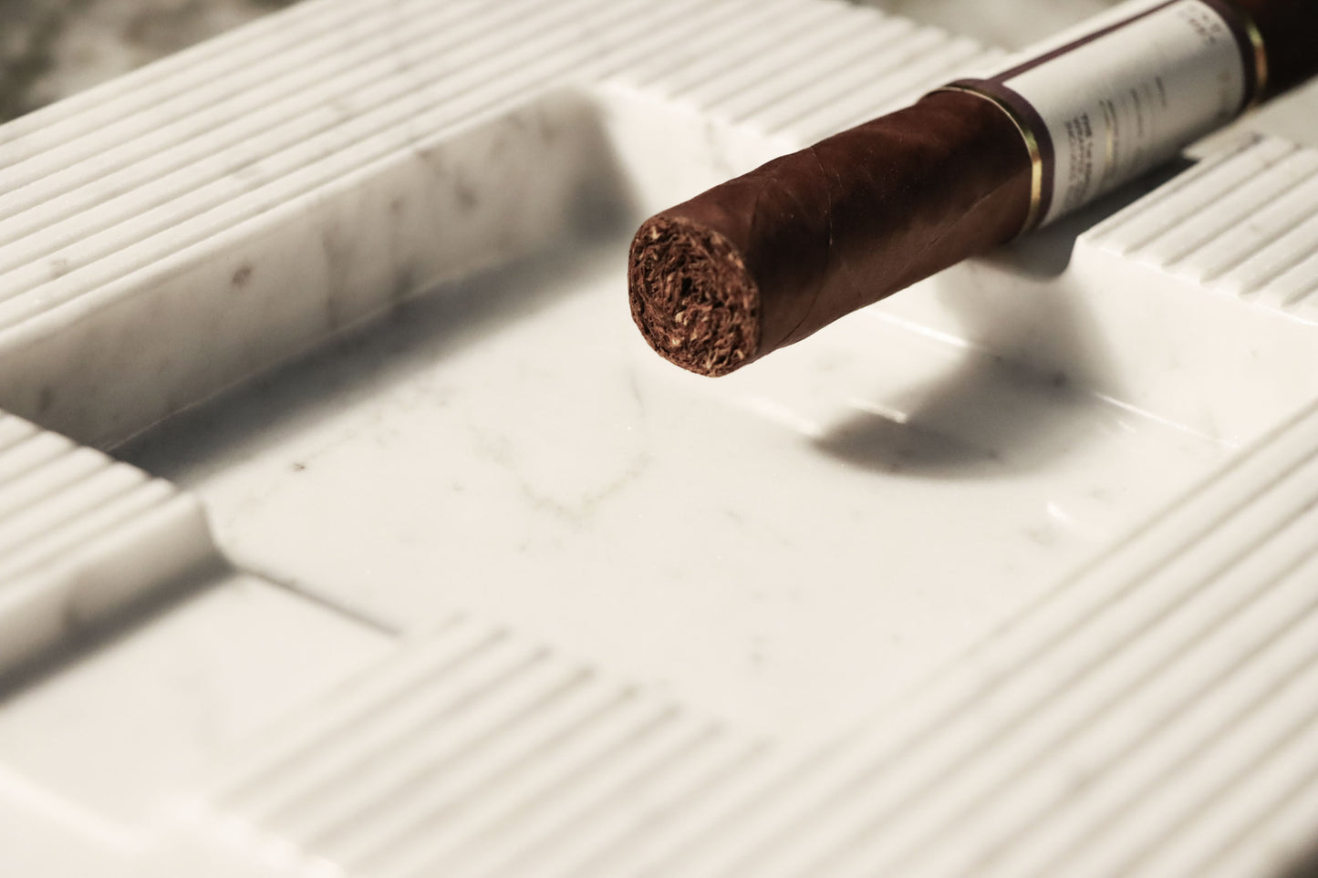 Marble Cigar Ashtray - Carrara