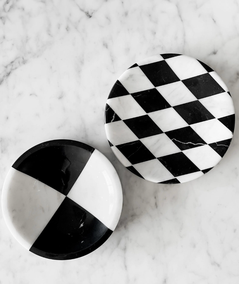 Marble Decorative Checkered Tray, Marble Plate