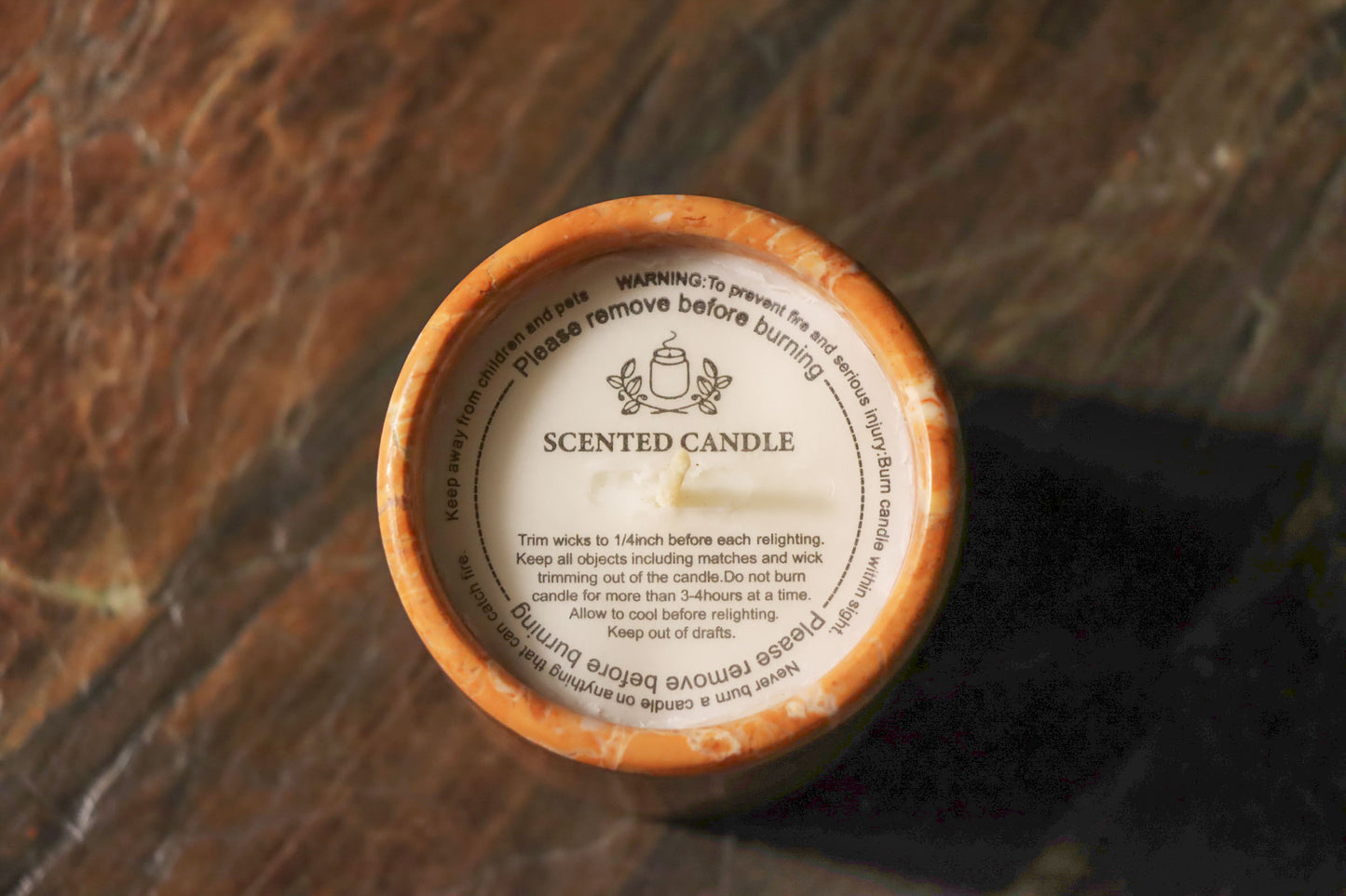 Tea Rose Marble Scented Candle