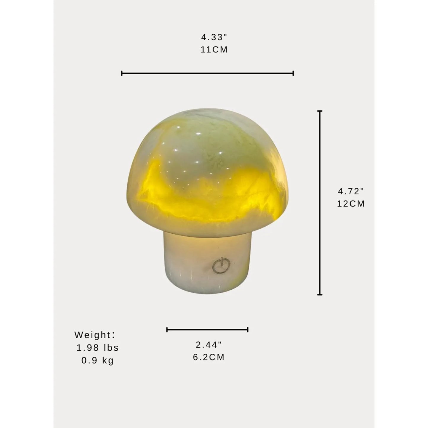 Green Onyx Mushroom Lamp – Natural Stone Night Light | Luxury Bedside Ambient Lamp Decor