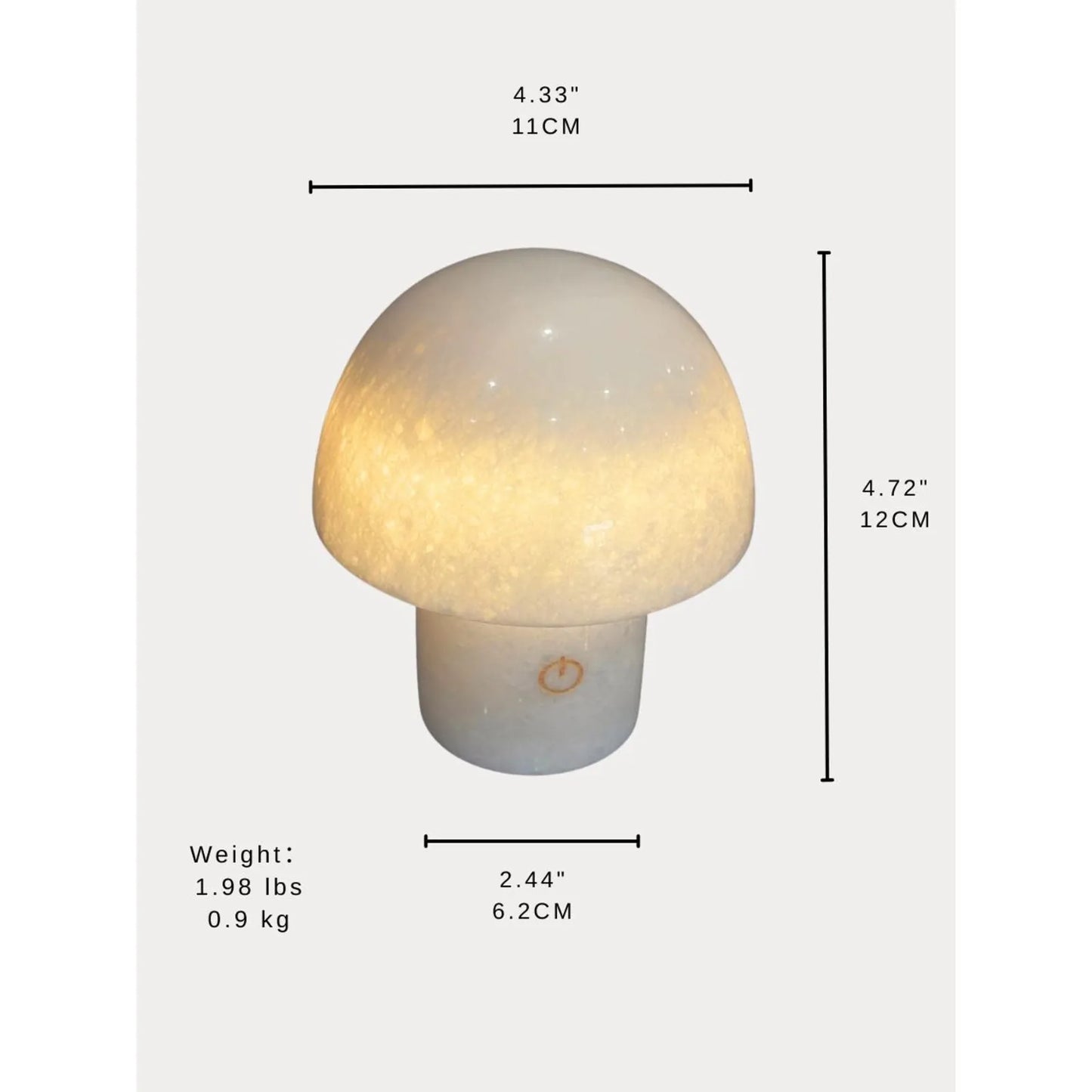 Cloudy White Mushroom Night Light Virgo zodiac stone lamp function size