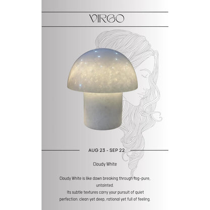 Cloudy White Mushroom Night Light Virgo zodiac stone lamp function zodiac
