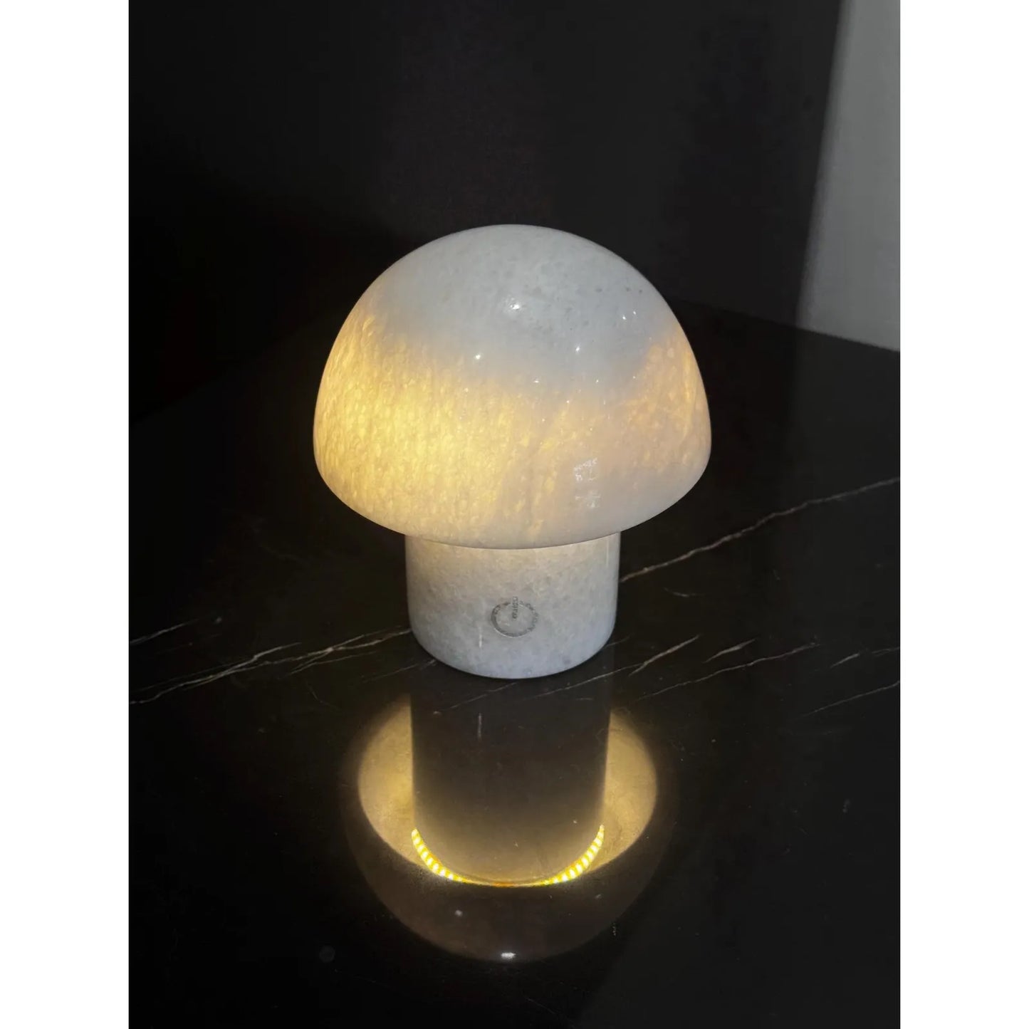 Cloudy White Mushroom Night Light Virgo zodiac stone lamp reflection