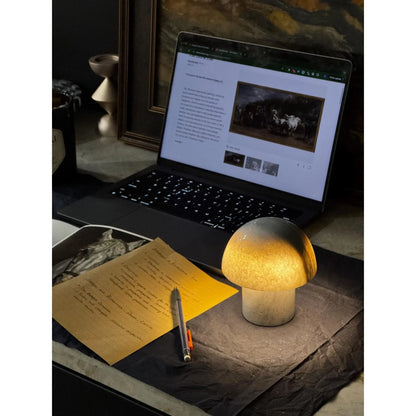 Cloudy White Mushroom Night Light Virgo zodiac stone lamp vibe 