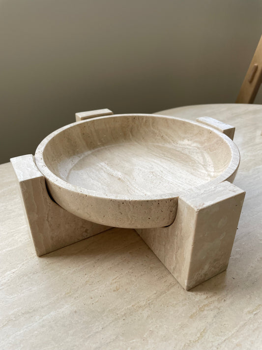 Travertine Curved Bowl