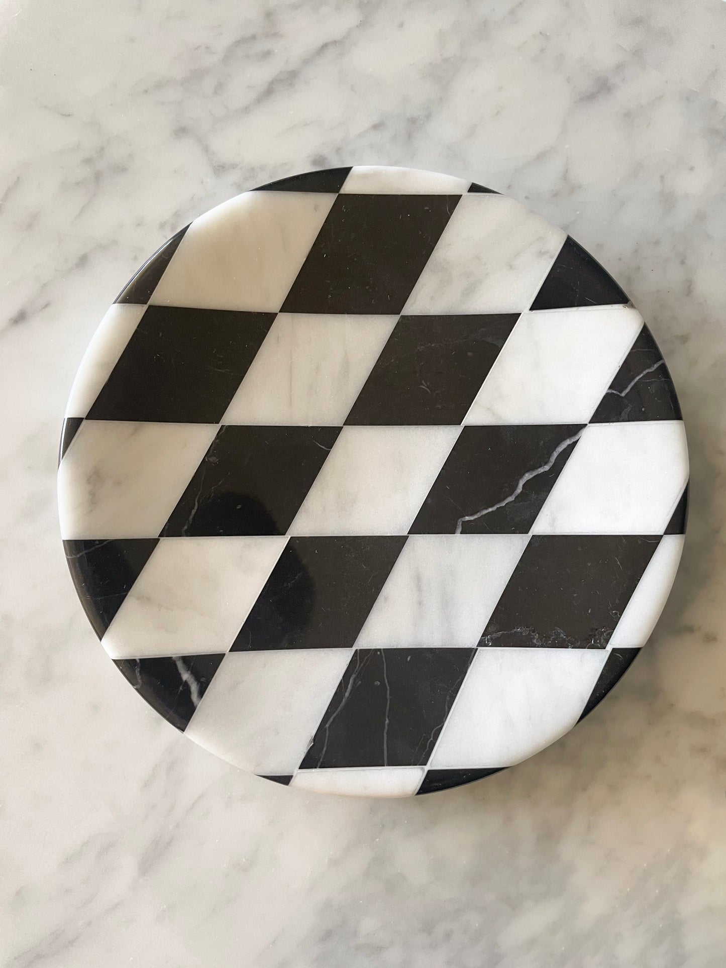 Marble Decorative Checkered Tray, Marble Plate