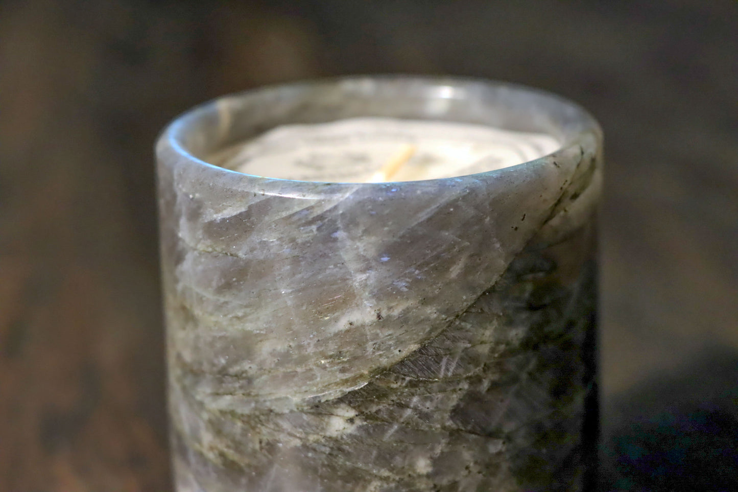 Labradorite Blue Jar Candle, Scented Candle, Decorative Soy Wax Candle