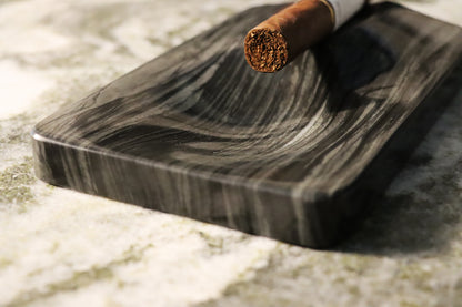 Sunset Boulevard Cigar Ashtray - Black Wood Vein Marble