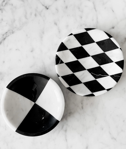 Marble Decorative Checkered Tray, Marble Plate