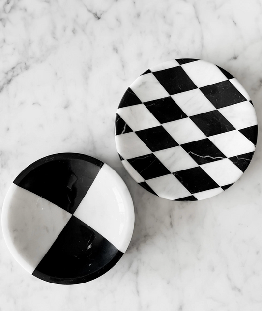 Marble Decorative Checkered Tray, Marble Plate