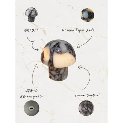 calacatta viola marble mushroom lamp with purple veining functions