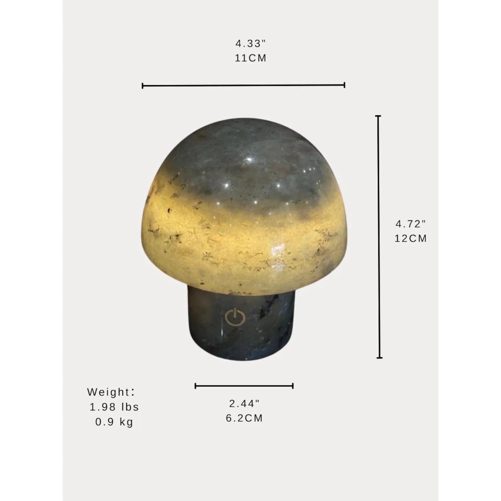 luxury natural stone bedside lamp blue jade decor size