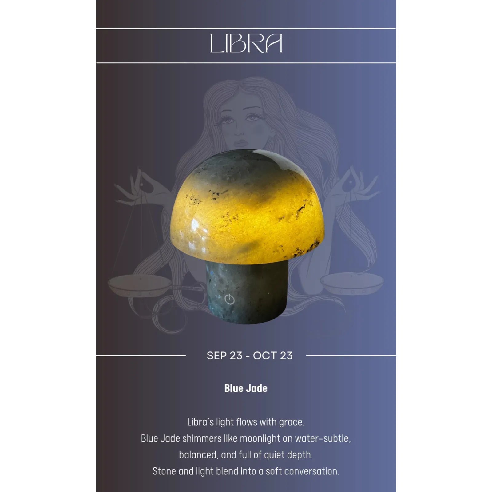 luxury natural stone bedside lamp blue jade libra zodiac