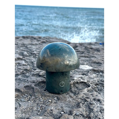 luxury natural stone bedside lamp blue jade on rock