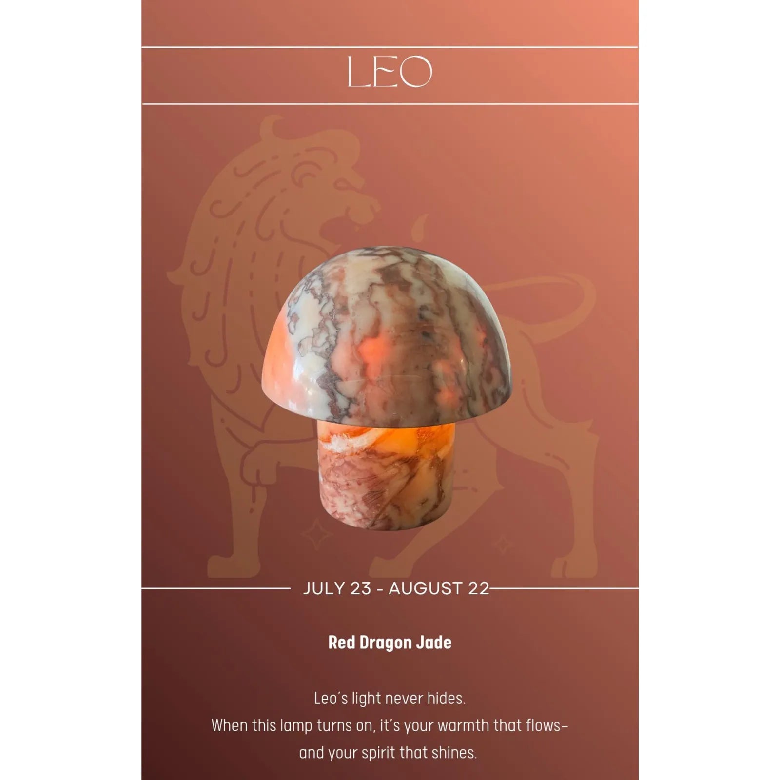 red dragon onyx mushroom night light leo zodiac