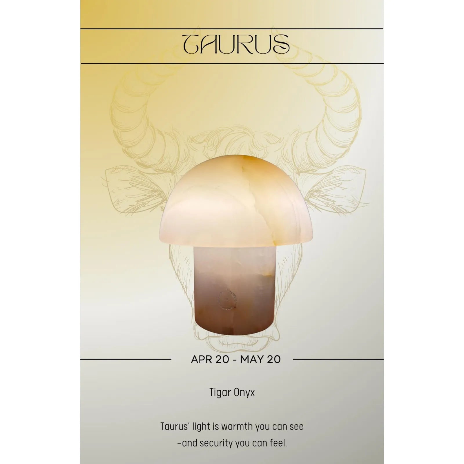 tiger jade mushroom night light taurus zodiac lamp_Taurus